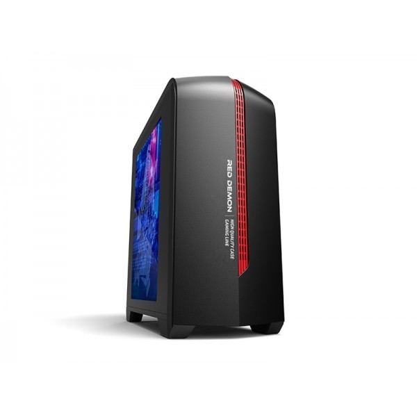 ADJ Boitier gaming 6601 Red Demon MICRO ATX sans alimentation