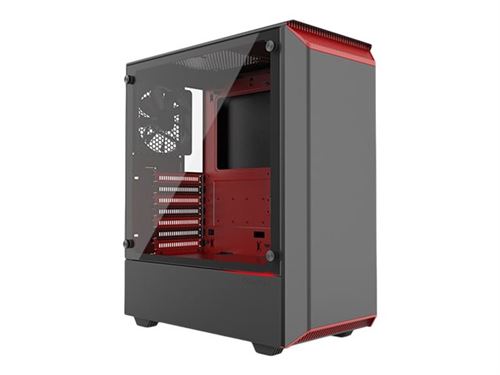 Phanteks Eclipse P300 Tempered Glass Black/Red