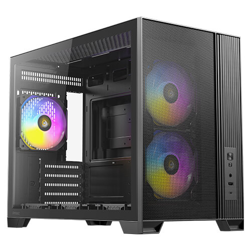 Antec FLUX M Gaming Noir Window TG ARGB sans alimentation